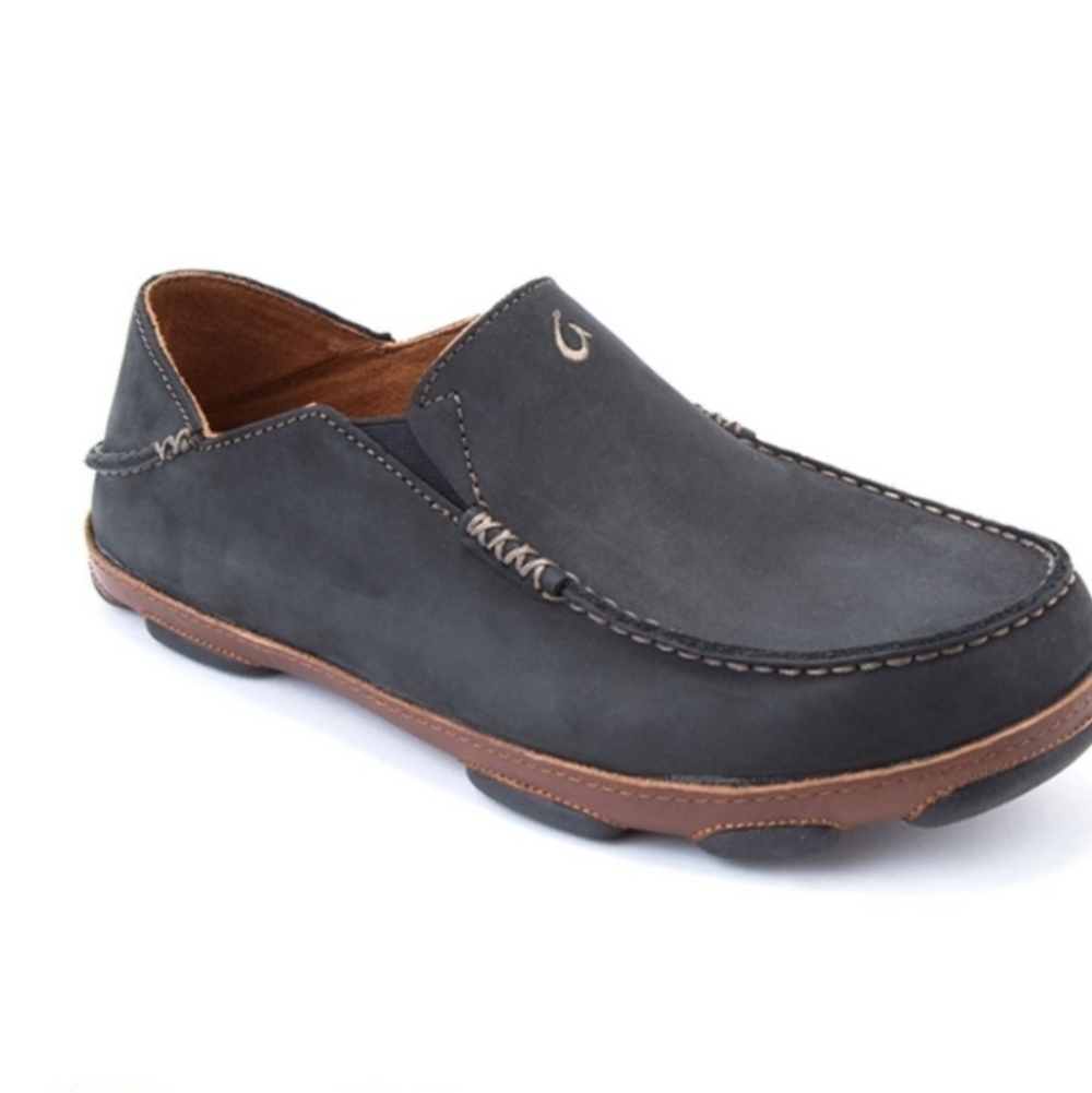 Olukai Mens Moloa Leather Loafer Slip on shoes sz 10.5